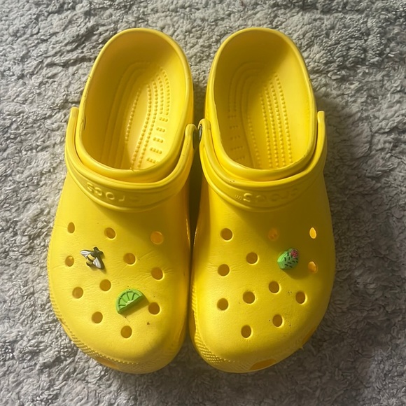CROCS Shoes - Yellow Classic Women’s Crocs with Jibbitz